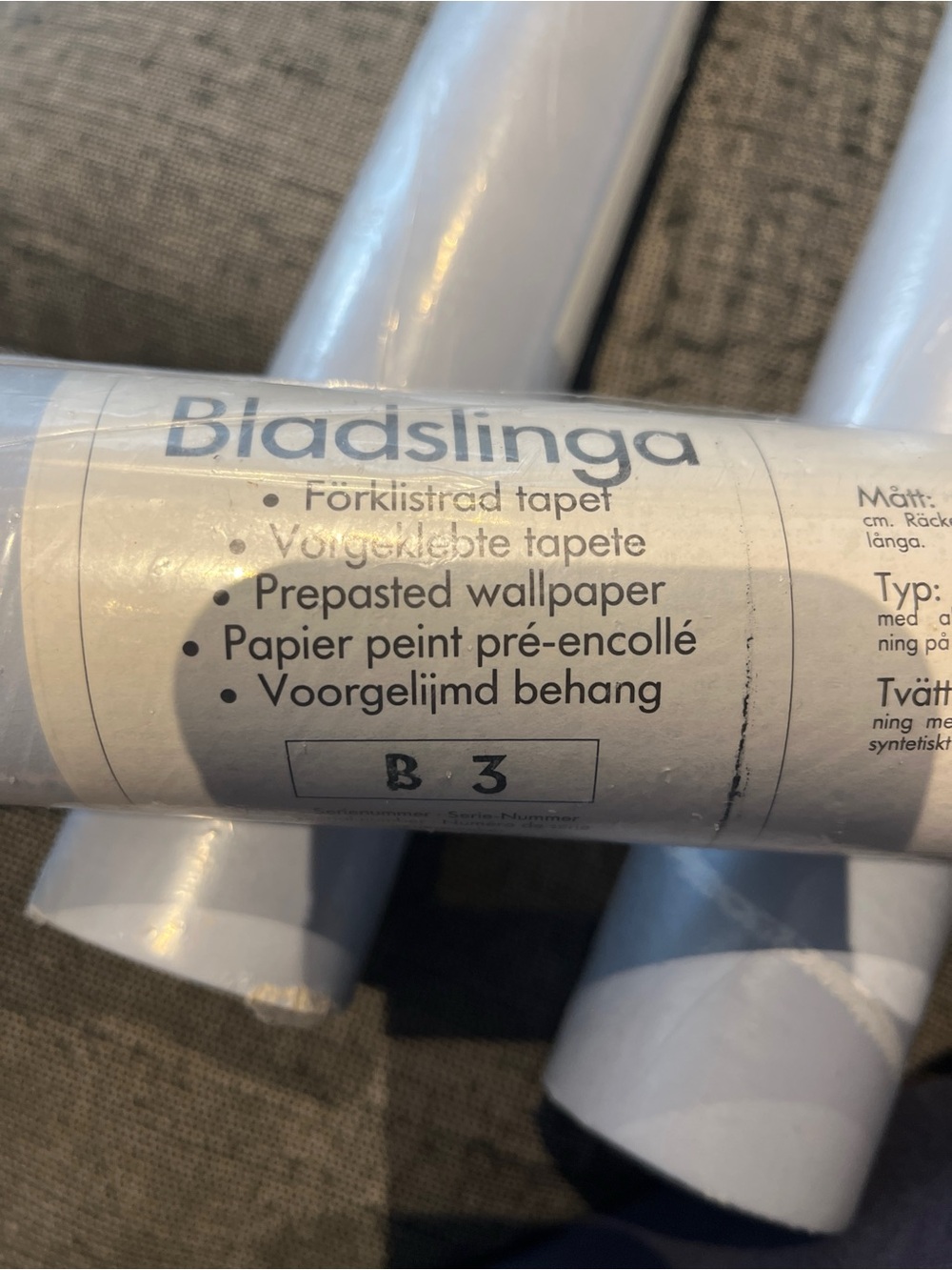 Vintage IKEA Bladslinga Blue Wallpaper 3 Rolls Discontinued Rare - Picture 2 of 15